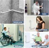15x23 Inch L-Shaped Heavy Duty Non-Slip Wall Mount Handicap Grab Bar